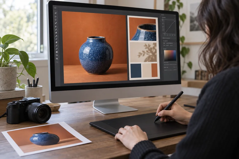 Criação de uma composição visual com mesa digitalizadora
